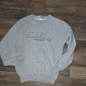 Source Unknown Light Gray Alaska Crewneck Sweater